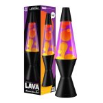 LAVA® - Lavalamp 2323, gele was, paarse vloeistof, zwarte voet en kap, originele 14,5 inch LAVA® merk bewegingslamp