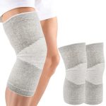 Zouwel Bamboe Kniebandage 2 Stuks, Kniebandage Mannen Dames, Knieondersteuning Bandage Knie met Compressie voor Volleybal, Training, Kniebandage Artrose, Kniebandage Sport, Kniebeschermers (L)