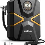 AstroAI Digitale luchtpomp voor auto, 12 V, draagbare luchtcompressor, 150 psi, elektrische bandenpomp met lcd-display en ledlicht, voor auto, fiets, motorfiets enz.