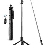 180cm Mobiele Telefoon Statief & Selfie Stick, Mobiele Telefoon Houder met Afneembare Afstandsbediening, Statief voor iPhone Compatibel met iPhone Android Smartphones, Camera