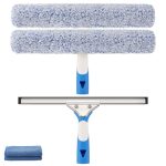 Mitclear Professionele Raamwisser 35cm, Raamtrekker met Siliconen Wisser, Microvezelovertrek en Doek, Glasreiniger met Treklip, Raamreiniger voor Douches, Ramen, Spiegel, Deur, Auto, Binnen/Buiten