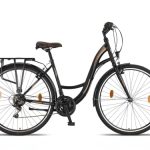 Licorne Bike Premium City Bike van 28 inch, fiets voor meisjes, jongens, heren en dames, 21 versnellingen, Hollandse fiets, Stella Bike, zwart