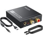 Beste DAC converter PROZOR 192kHz DAC converter digitaal naar analoge audio converter digitale coaxiale Toslink naar analoge stereo L/R RCA 3.5mm audio-adapter voor PS3, HD DVD, PS4, Sky, HD Plasma, Blu-ray