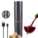 BEPER P102ACP103 USB oplaadbare elektrische kurkentrekker, wijnflesopener, met foliesnijder, voor kurken en synthetische kurken