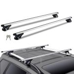 VEVOR Universele dakdrager, 132 cm, aluminium autostang, compatibel met verhoogde zijrails, verstelbaar met sloten, voor SUV, sedan, bestelwagen