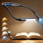 Glocusent Leeslamp voor de nek, bedleeslamp met 5 kleuren & traploos dimbaar, oplaadbaar 100 uur batterijduur neklamp, halslamp boeklamp bed voor lezen in bed/breien/repareren
