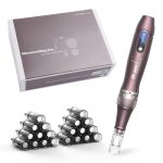 Beste dermapen voor thuis A10 Dermapen Microneedling Pen Professioneel Draadloos met 22 Cartridges en 5 Snelheden - Verstelbare Derma Pen voor Huidverzorging