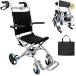 OrtoPrime Cadeira de Rodas Rolstoel, aluminium, inklapbaar, lichtgewicht, voor ouderen, orthopedisch, voor thuis en buiten