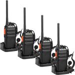 Beste vergunningsvrije portofoon Retevis RT24 Portofoons Walkie Talkie met Headset PMR446 Vergunningsvrije 16 Kanalen CTCSS/DCS VOX Oplaadbaar Walkie Talkies met EU-stekker Laadstation en 1100 mAh Lithium-ionbatterij (2 Paar, Zwart)