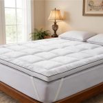 Autsel Topper voor tweepersoonsbed, 140 x 200 cm, extra zacht, matras van microvezel, hypoallergeen, machinewasbaar, wit