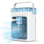 Mobiele Airconditioner, Draagbare Luchtkoeler met 1L-watertank, Verdampingskoelventilator, Airconditioner Zonder Afvoerslang, Persoonlijke Koelventilator voor Kamers & op de Camping