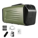 5200 BTU 2-in-1 Draagbare Airconditioner En Verwarming, Stille Camping-Airco Van 400 W Met Compressor, Voor Tenten En Campers, Koelen En Verwarmen in één Green-Cold