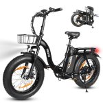 ESKUTE D202 PRO Elektrische Fiets, 20×4.0 Inch Inklapbare Fatbike, 48V 20,8Ah Accu, Tot 100 km Bereik, 250W Motor, 7 Versnellingen, voor Heren Dames, Strand Sneeuw Terrein