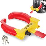 GADLANE Universele Wielklem - Heavy Duty, Anti Diefstal Wielslot voor Autobeveiliging, met 3 Sleutels, Past op alle 7-11 Inch Breedte Banden, Hoge Zichtbaarheid voor Auto, Caravan, Trailer, Camper