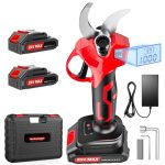 XIAZIR 35 mm Snoeischaar op Accu met borstelloze motor, elektrische tuinschaar met LCD-display, 2× 21V 2000mAh batterijen en SK5-stalen mes, krachtige takkensnijder voor bomen, tuin en boomgaard