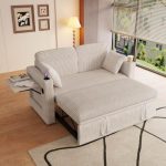 WOSEVR Slaapbank 2-persoons 145cm,Corduroy fluweel 2-zits bank