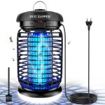 Beste muggenvanger WUEAOA Muggenlamp 4200V, Elektrische Insectenverdelger 15W UV & 9W LED licht, IPX4 Waterdichte anti muggen lamp, Muggenafweer Outdoor, Muggenval, Vliegenvanger