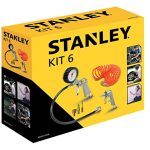 Stanley Pneumatische Gereedschap Set 9045717STN - Incl. Luchtpistool, Opzetstukjes, Bandenpomp en Spiraalslang 5M - Max. 20 Bar - Zilver/Oranje