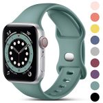 CeMiKa Compatibel met Apple Watch armband 38 mm, 40 mm, 41 mm, 42 mm, 44 mm, 45 mm, 49 mm, reservebandjes van siliconen voor iWatch SE serie 8, 7, 6, 5, 4, 3, 2, 1, 38 mm/40 mm/41 mm-S/M, dennengroen