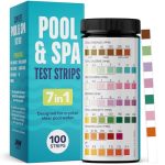 Teststrips voor zwembad en bubbelbad, 7-in-1 teststrips voor zwembad en spa, snelle en nauwkeurige teststrips van 100 broom, pH, hardheid, alkaliniteit en chloor, met e-book - testkit voor