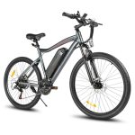 SAMEBIKE elektrische fiets met USB-slot, 26 inch elektrische fiets, 3 x 7 versnellingen Pro, bereik max. 90 km, 250 W voor heren en dames (grey)