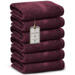 HomeBurg Luxe Set van 6 Handdoeken - Zacht Katoen & Absorberend, Sneldrogend, Eenvoudig Onderhoud, 40×70 cm, Bordeaux Fluweel
