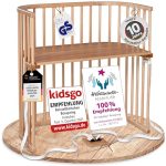babybay Boxspring bijzetbed van massief beukenhout/compact & veranderbaar/kinderbed hoogte traploos verstelbaar & milieuvriendelijk/meegroeiend babybed (naturel gelakt)