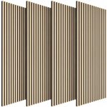 TONOR Akoestische Panelen Wandpanelen 4 Stuks, 120 x 60-2.88㎡, 3D Houten Wandpanelen, Geluidsabsorberende Tasseau Wanddecoratie Voor Slaapkamer, Woonkamer, Kantoor, Balie, Burly Hout