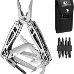 Beste multitool zakmes Mossy Oak Multitool, 21-in-1 roestvrijstalen zakmes voor meerdere gereedschappen met schroevendraaierhoes, zelfvergrendelende multitooltang met omhulsel, perfect voor buiten, overleven, kamperen, wandelen, eenvoudige reparatie