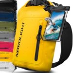 Nordlight Dry Bag Waterdichte Tas met Telefoonhoes + Roll-Top, Schouderriem | Drybag Waterdichte Rugzak Waterdichte Pakzak Packsack Duffeltas Wetbag | Zwemmen Strand SUP Kanoën - Geel, 10 Liter