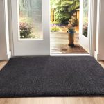 DEXI Deurmat 80 x 120 cm, antislip droogloopmat voor binnen en buiten, super absorberend entreetapijt, machinewasbaar, zachte vloermat, zwart-grijs