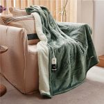 GOTCOZY Elektrische Deken 130x180cm,Flanel en Sherpa Warmtedeken Groen