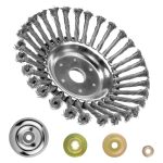 Universele borstel voor bosmaaier, 20 cm universele kop, onkruidborstel, borstelkop van staal met 25 mm gat voor grasmaaiers, verwijdering van onkruid en mos