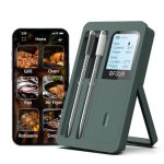 BF-40 Draadloze vleesthermometer met 2 sondes, lcd-display, 100 m bluetooth-bereik, app-bediening, grillthermometer voor BBQ, grill, rookoven, oven, keuken