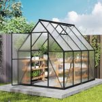 Aufun Premium broeikas aluminium, 4,14 m² tuinkas met 6 cm fundering en 4 mm pc-plaat, broeikas, tomatenkas, tuinhuis, uv-bestendig, weerbestendig, voor de tuin, 225 x 170 x 195 cm