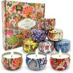 Topsics 9 stuks geurkaarsen, aromakaarsen, kaarsen cadeauset, aromatherapie kaarsen, natuurlijke sojawas, verschillende geuren, voor verjaardag Thanksgiving/Kerstmis