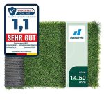 Premium kunstgras, grastapijt, graszode, kunstgras, tuingazon, gazon voor balkon, terras & tuin, vele modellen, verschillende maten & diktes (Riviera, hoogte: 14 mm, 100 x 100 cm