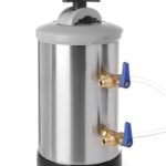 HENDI Waterontharder, voor het verwijderen van calcium en magnesium in drinkwater, compact, 1000L/uur, 3/8" fittingen, waterfiltersysteem, 8L, ø185x(H)400mm, roestvast staal