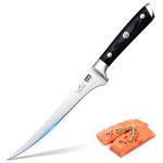 Beste vis fileermes SHAN ZU Keuken Fileermes7 Inch Fileermes Scherp 18 cm Duits Roestvrijstalen Visfileermes met Ergonomisch Handvat, Zalmmes, Vismes, Prachtige Geschenkverpakking