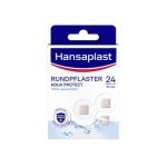 Beste waterdichte pleisters Hansaplast Aqua Protect Ronde pleister (24 strips), waterdichte pleister van ademend materiaal en Bacteria Shield, wondpleister met extra sterke kleefkracht en zacht voor de huid