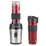 Beste smoothie maker H.Koenig Mini Blender/Smoothie Maker Compact SMOO9, 570 ml, BPA-vrij, 300W, Krachtig, 2 flessen met reisdeksel, 4 roestvrijstalen messen, Zwart