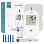 Beste bloedsuikermeter EUROPAPA® Bloedglucosemeter met 10 Bloedsuikerteststrips en 10 Bloedlancetten en Prikpen, Bloedglucosemeetsysteem, Diabetesset Mg/Dl (Wit)