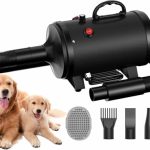 Blanlody Hond Föhn Blaster 3200W/4.5HP Pet Grooming Föhn Geluidsarme Temperatuur Verwarmer met 4 Verschillende Nozzles en Pet Grooming Borstel
