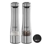 Russell Hobbs Peper- en Zoutmolen Classics (Set van 2, Electrische, Keramische Maalmolens, Zoutmolen, Pepermolen, Verlichte Voet, RVS) 23460-56
