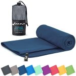 Microvezel handdoeken - compact, ultralicht & sneldrogend - Microvezel handdoek - de perfecte sporthanddoek, strandlaken en reishanddoek (70x140cm - 1 stuk, Marineblauw)