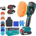 Draadloze Auto polijstmachine 150 mm Dubbele Actie met 2×21V 2000mAh Batterijen, 13-delige Autopoetskit, 6 Instelbare Snelheden 5500RPM, Polijstmachine voor Waxen, Polijsten & Lakherstel