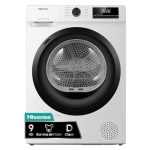 Hisense DHQE900UWDC Wasdroger met warmtepomp, 9 kg, D, wit, groot display, 15 programma's, Refresh