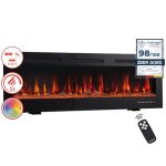 KAMINIO Elektrische haard MARLON - Elektrische 3-in-1 haard met verwarming, 3D-vlameffect, 12 vlamkleuren, afstandsbediening (42 inch)