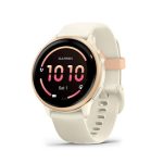 Garmin vívoactive 6 GPS 42mm Amazon Exclusive Smartwatch, AMOLED-touchscreen, 24/7 gezondheidsmonitoring, fitnessfuncties, geavanceerde slaapcoaching, muziek, tot 11 dagen batterijduur,BONE/PINK DAWN