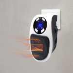 BullTek Elektrische ventilatorkachel voor stopcontact, 500 W, energiebesparend, geluidsarme kachel met thermostaat van 15 tot 32 °C, timer 12 uur, led-display, dubbele snelheid, automatische